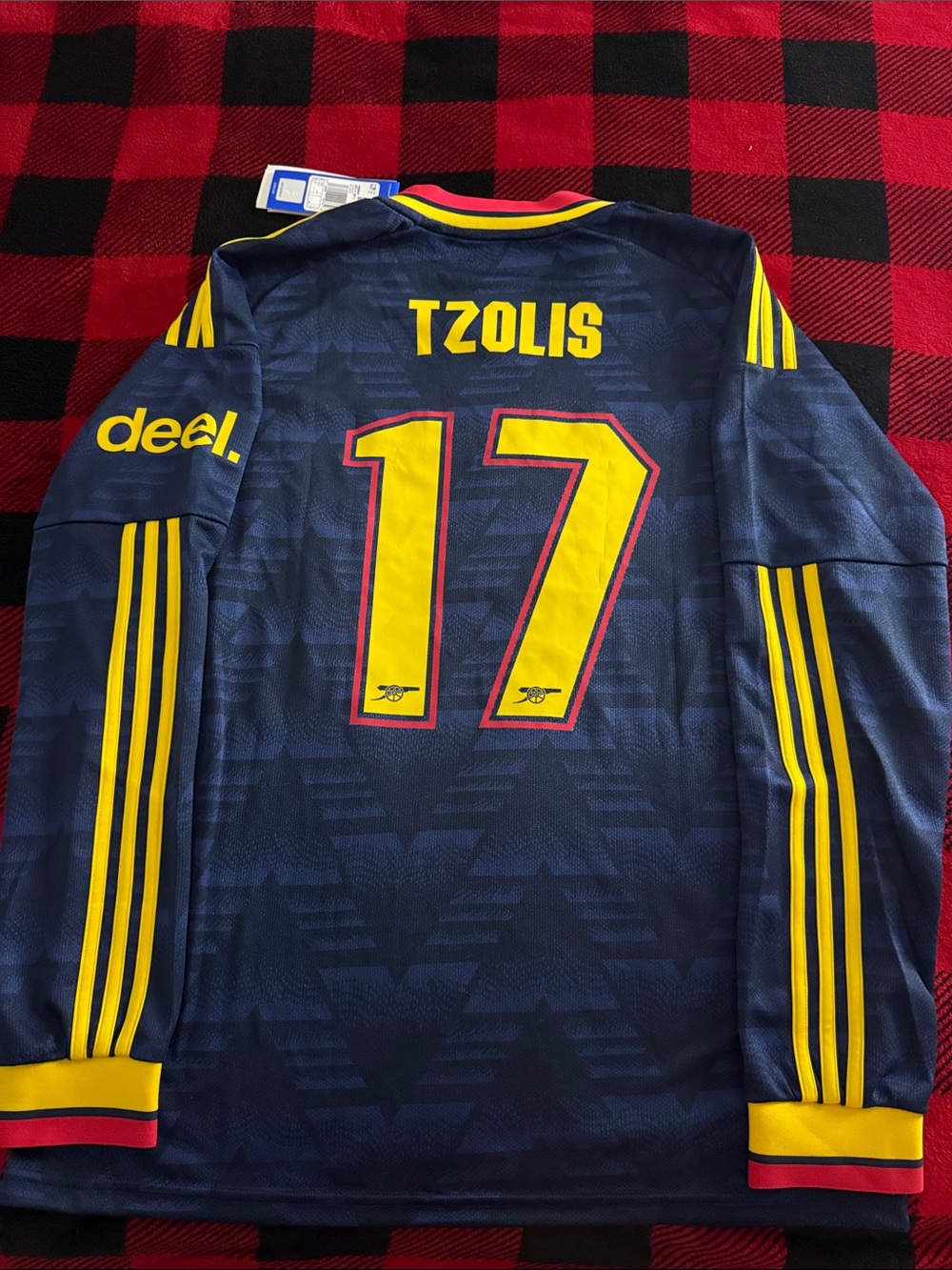 NEW Arsenal FC #17 Christos Tzolis 2026-27 Adidas Away Long Sleeve Jersey